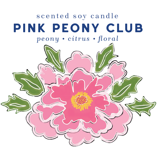 Pink Peony Club Travel Candle - Blue Heron Soap Co
