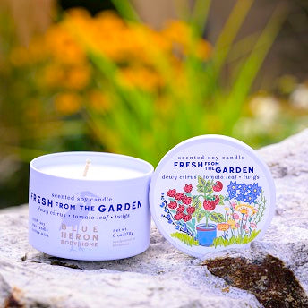 Fresh from the Garden Travel Tin Candle - Blue Heron Soap Co