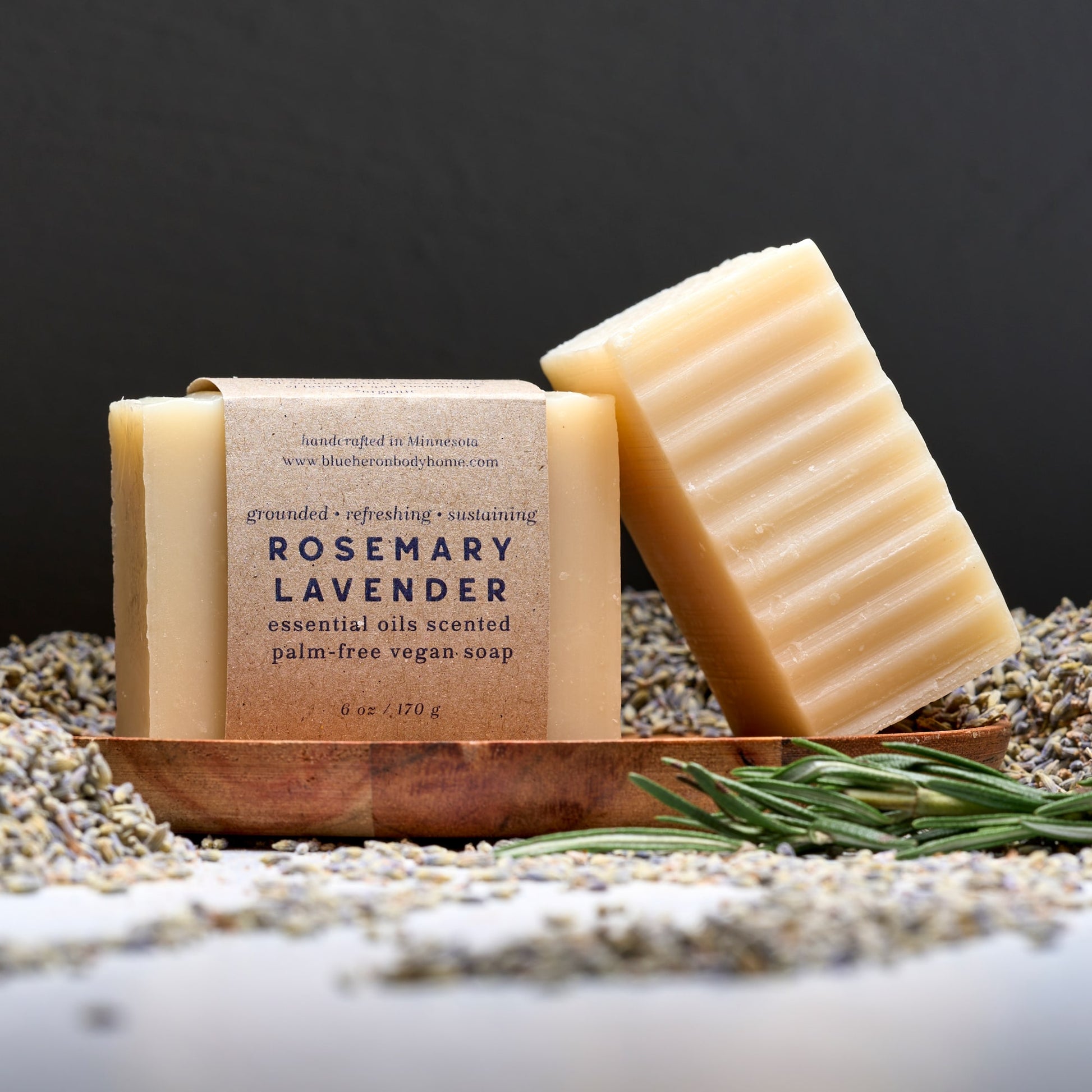 Rosemary Lavender - Grounded Refreshing Sustaining Eco Soap - Blue Heron Soap Co
